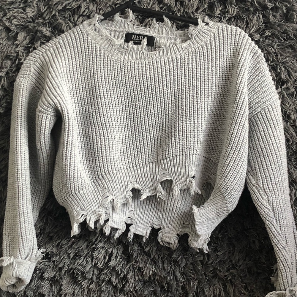 Cropped Gray Sweater